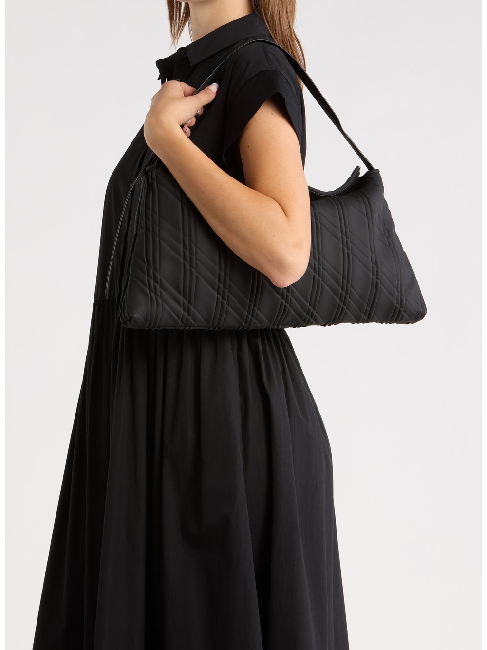 Loeffler Randall Black Quilted Hobo Shoulder Bag